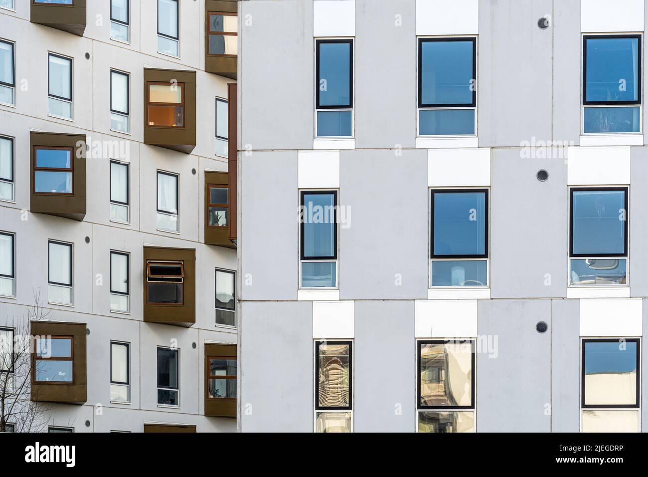 Moderne Gebäude im neuen Handelshafen von Odense. Odense, Fyn, Dänemark, Europa Stockfoto