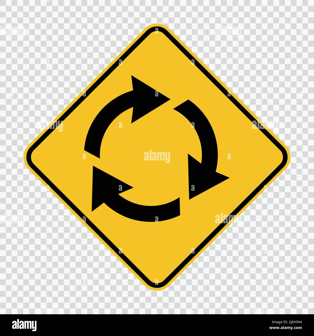 Kreisverkehr vor Schild auf transparentem Hintergrund, Vektordarstellung Stock Vektor