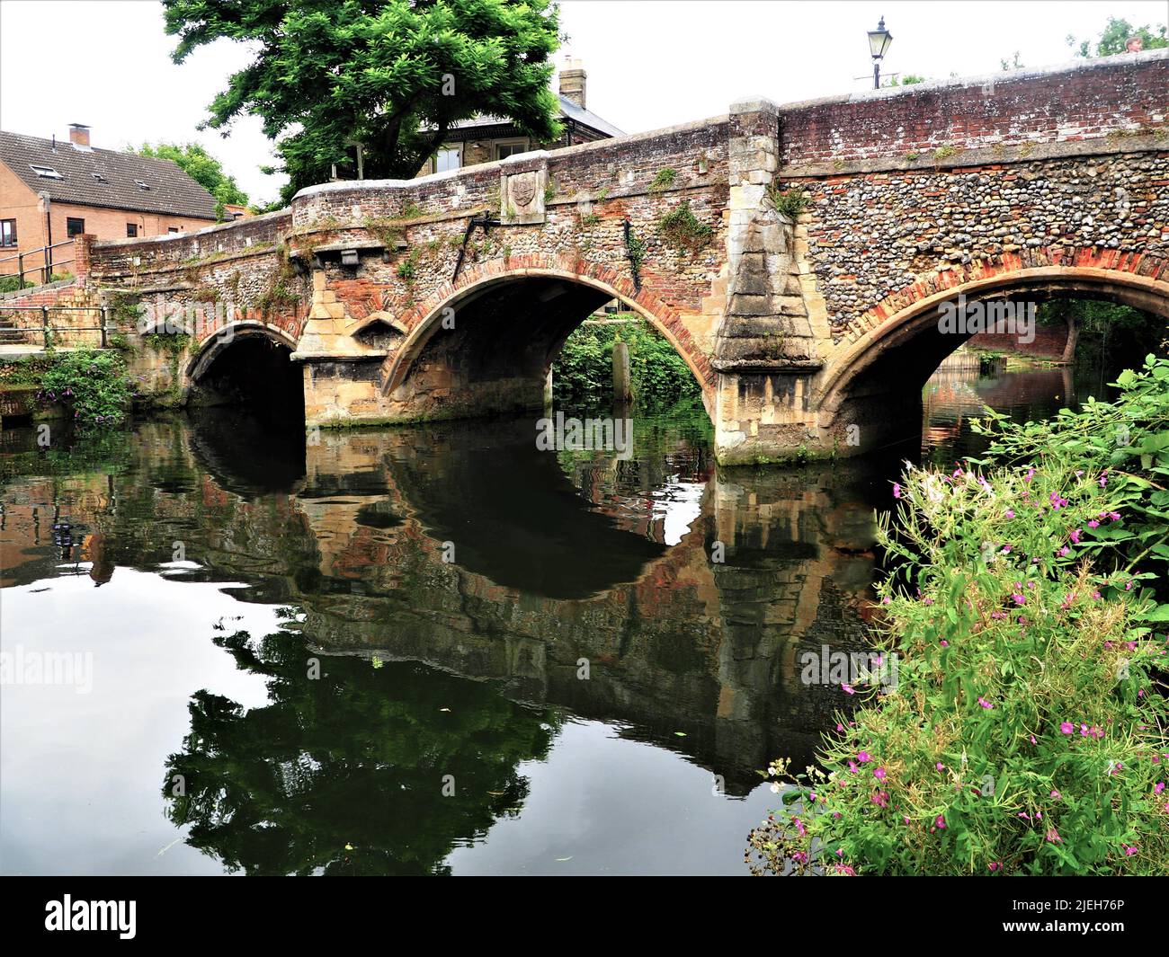 Bishop's Bridge - Norwich, River Wensum Stockfoto