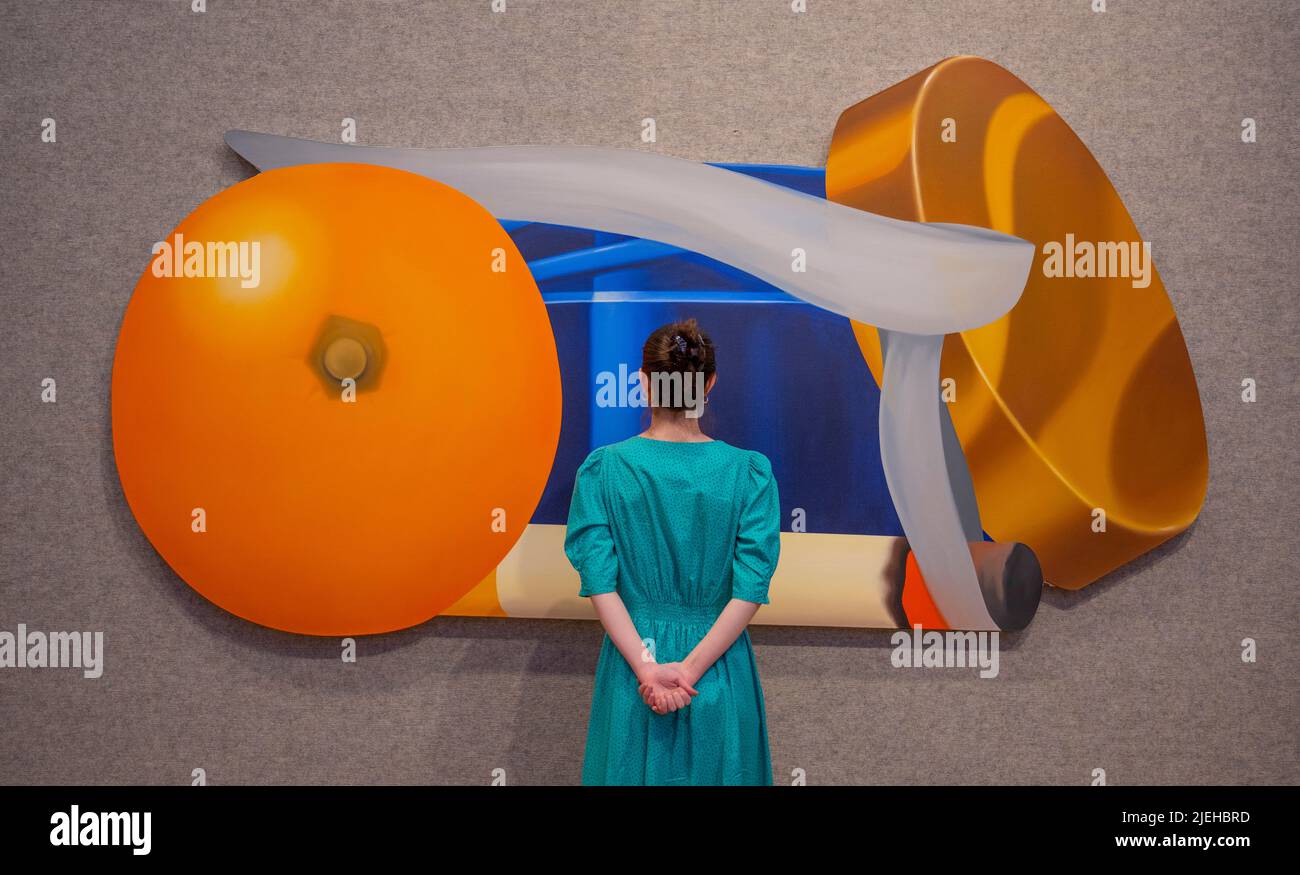 Bonhams, New Bond Street, London, Großbritannien. 27. Juni 2022. Der Verkauf von Post-war & Contemporary Art findet am 30. Juni statt. Zu den Highlights gehören: Tom Wesselmann (1931-2004), Still Life with Blue Jar and Smoking Cigarette (flat), 1980-1982, Schätzung £850.000-1.250.000. Öl auf Leinwand. Quelle: Malcolm Park/Alamy Live News Stockfoto