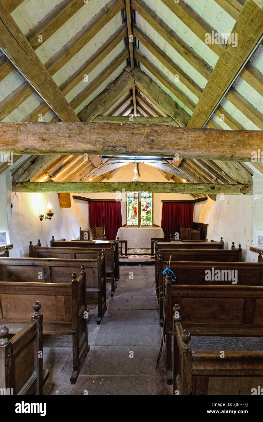 Innenraum der St. Olafs Pfarrkirche in Wasdale Head Lake District Cumbria England Stockfoto