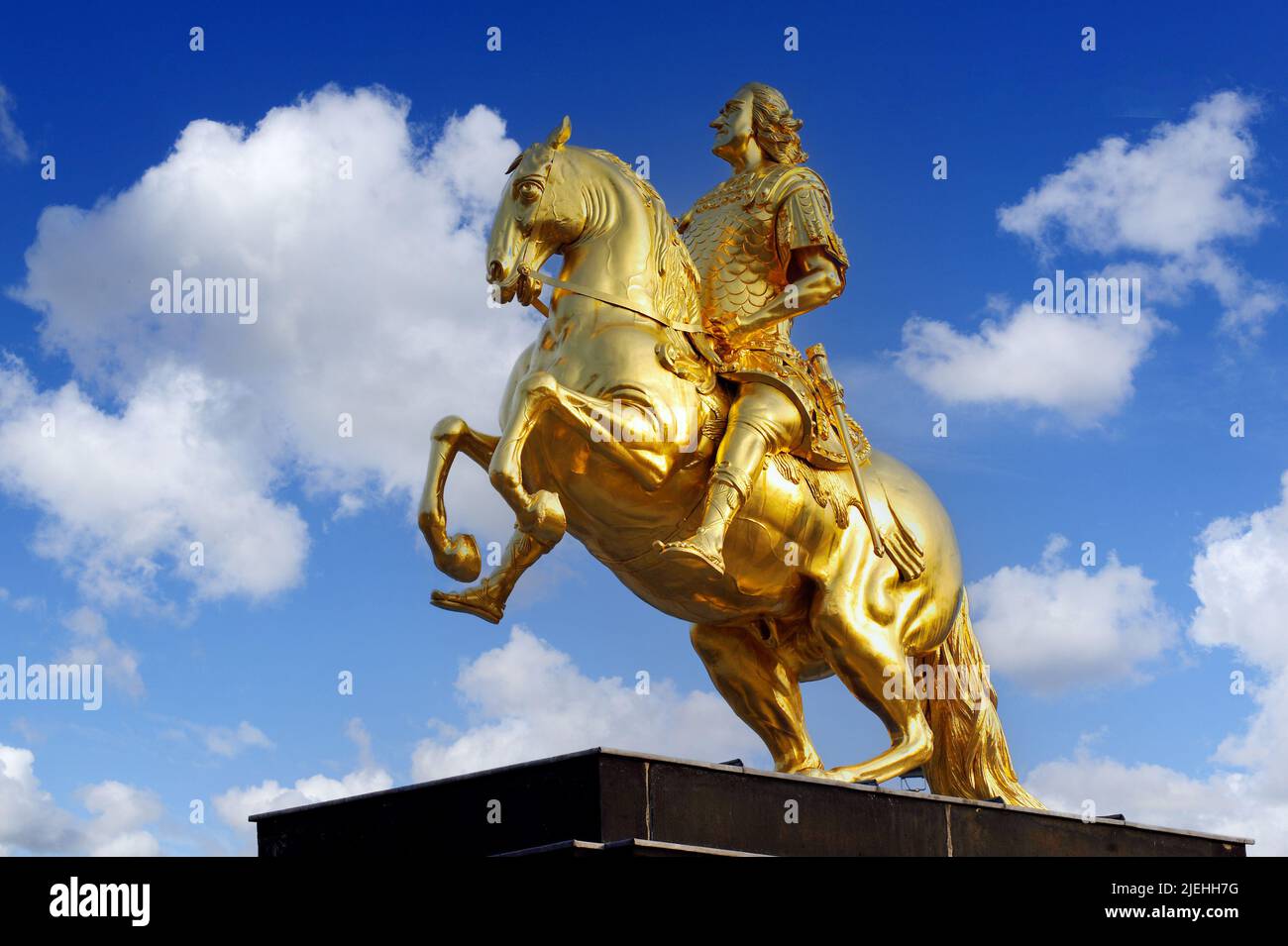 Goldener Reiter, Reiterstandbild von August II. Von Sachsen, August der starke, Dresden, Freistaat Sachsen, Deutschland, Europa Stockfoto