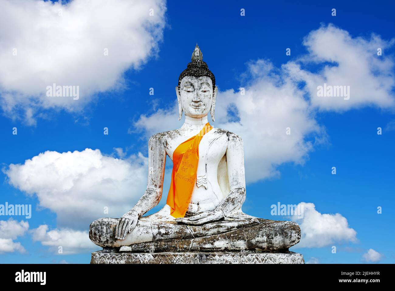 Sitzender Buddha in Thailand Ayutthaya, Wat Maha That, Wat Mahathat, Stockfoto