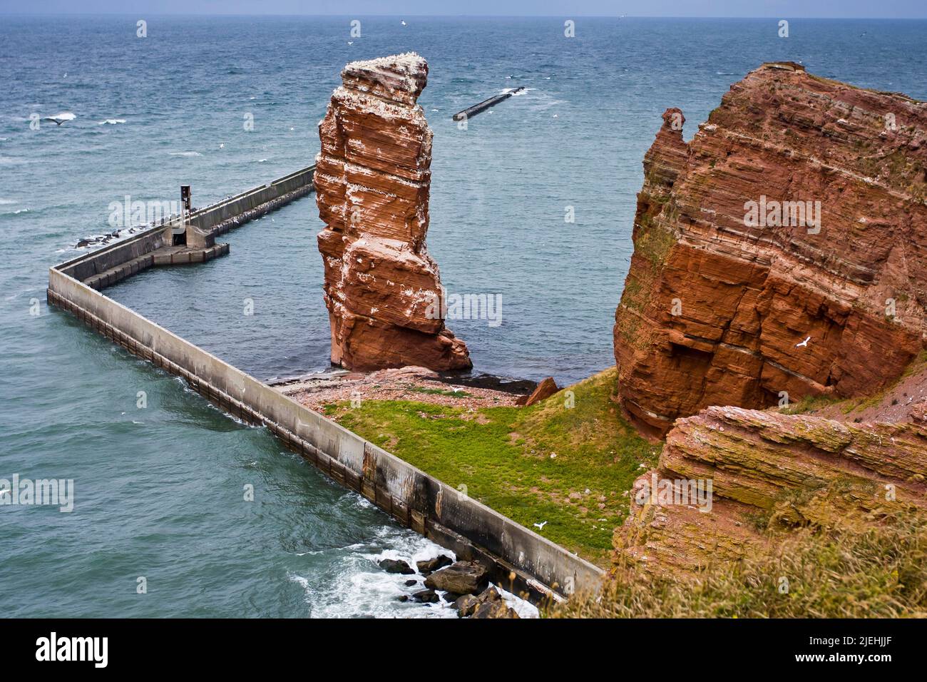 Insel Helgoland mit der Langen Anna, Felsnadel, Nordsee, Schleswig-Holstein, Deutschland, Deutsche Bucht, Stockfoto