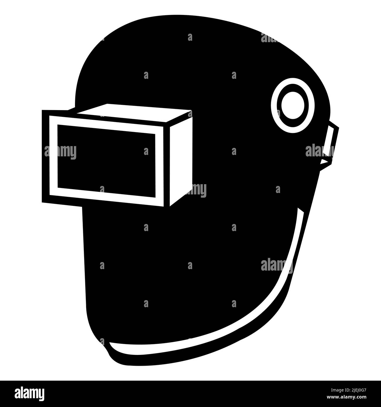 Symbol Verschleiß Schweißhelm Isolieren Auf Weißem Hintergrund Stock Vektor