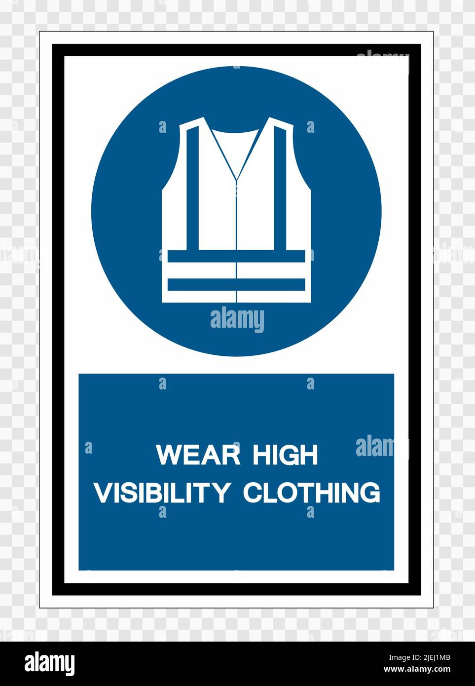 Tragen Sie hohe Sichtbarkeit Kleidung Symbol Schild Isolate auf transparentem Hintergrund, Vektor-Illustration Stock Vektor