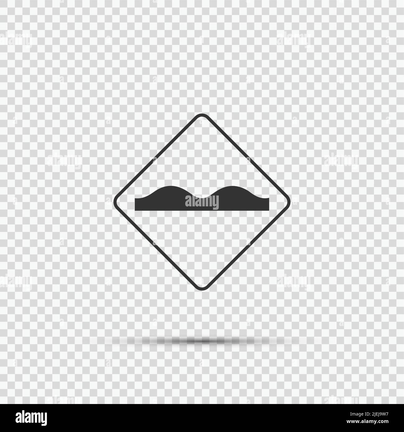 Unebene Straßenoberfläche Zeichen auf transparentem Hintergrund, Vektor-Illustration Stock Vektor