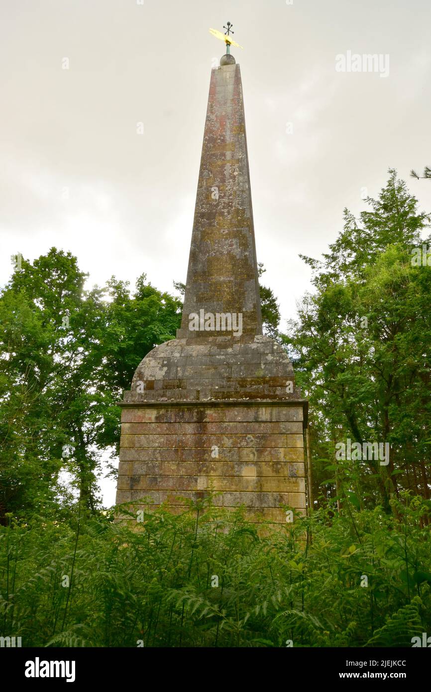 Mamhead Obelisk Haldon Hill Stockfoto