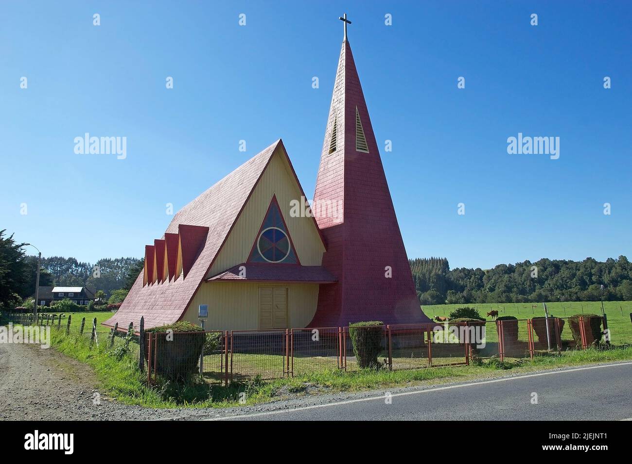 Wodden Kirche in der Region Los Lagos in Chile, Chile Stockfoto