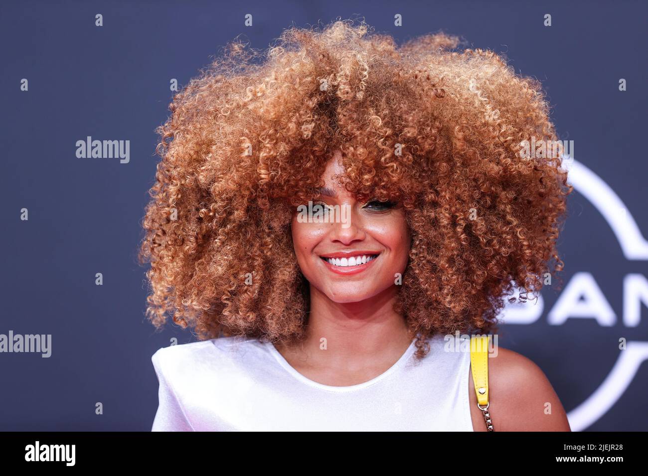 LOS ANGELES, KALIFORNIEN, USA - 26. JUNI: Alicia Aylies kommt bei den BET Awards 2022 im Microsoft Theater in L.A. an Live am 26. Juni 2022 in Los Angeles, California, USA. (Foto von Xavier Collin/Image Press Agency) Quelle: Image Press Agency/Alamy Live News Stockfoto