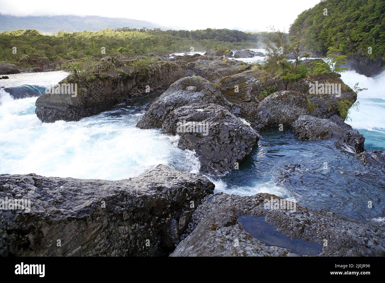 Die Wasserfälle von Petrohue im Nationalpark Vincente Perez Rosales, Chile Stockfoto