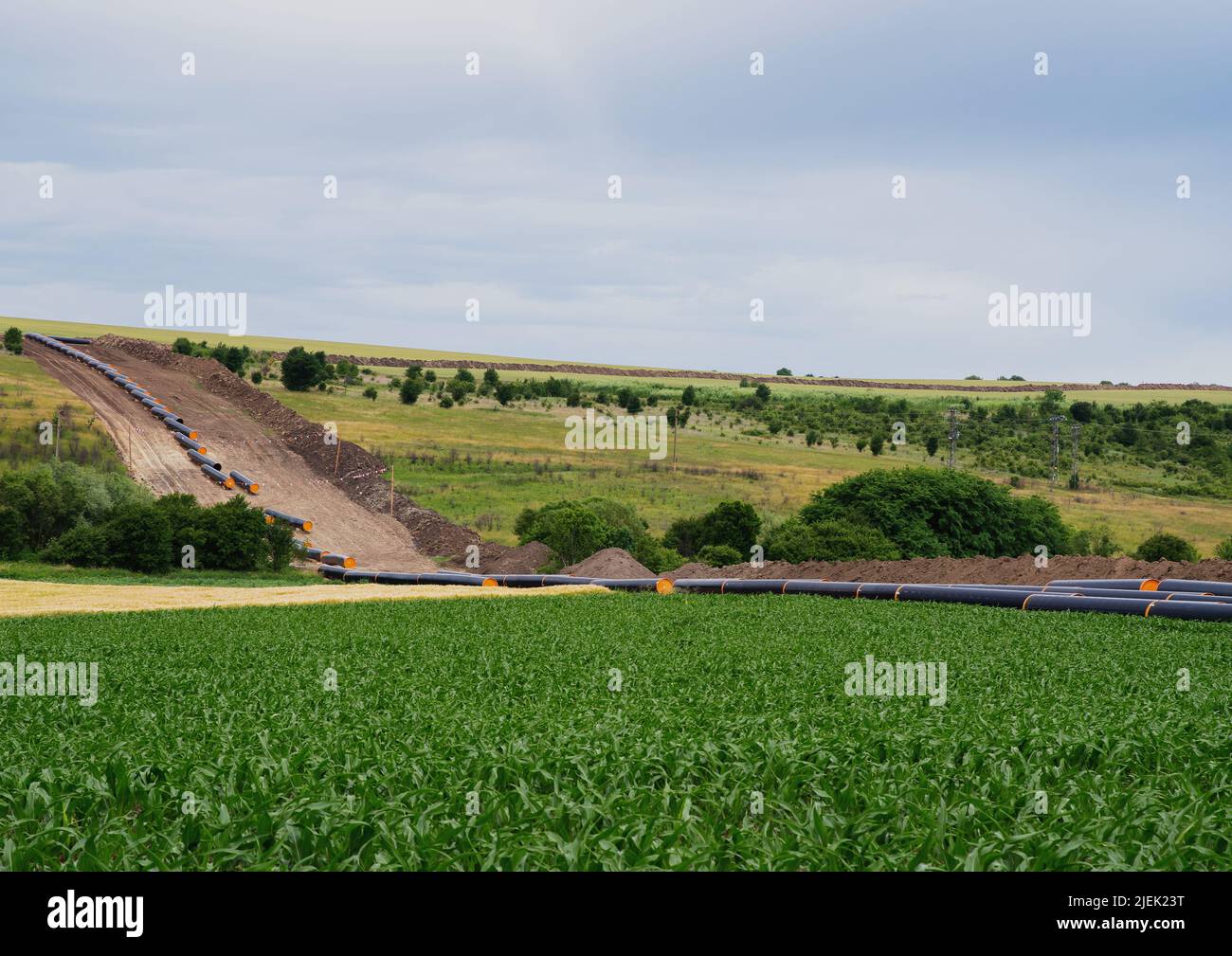 Gaspipeline zum Transport von Erdgas. Diversifizierung Stockfoto