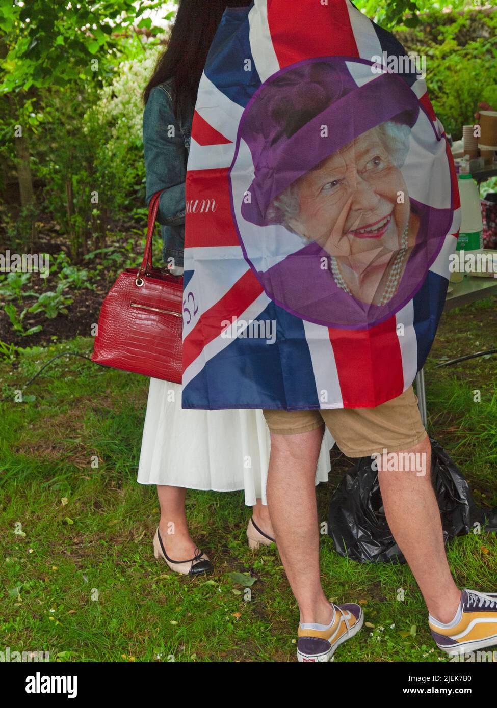 Eine Teeparty zum Platinum Jubilee in Kipling Gardens, Rottingdean, England Stockfoto