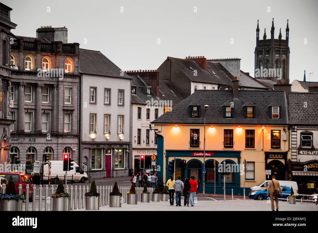 St. Mary's Cathedral, Turm im gotischen Neubau in Kilkenny, Irland. Stockfoto