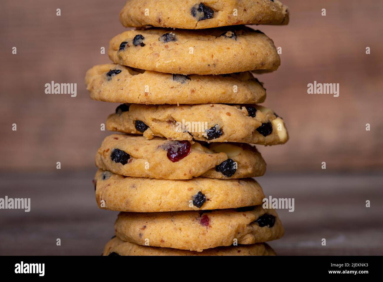 Plätzchenstapel, hausgemachte Kekse, Nahaufnahme. Stockfoto