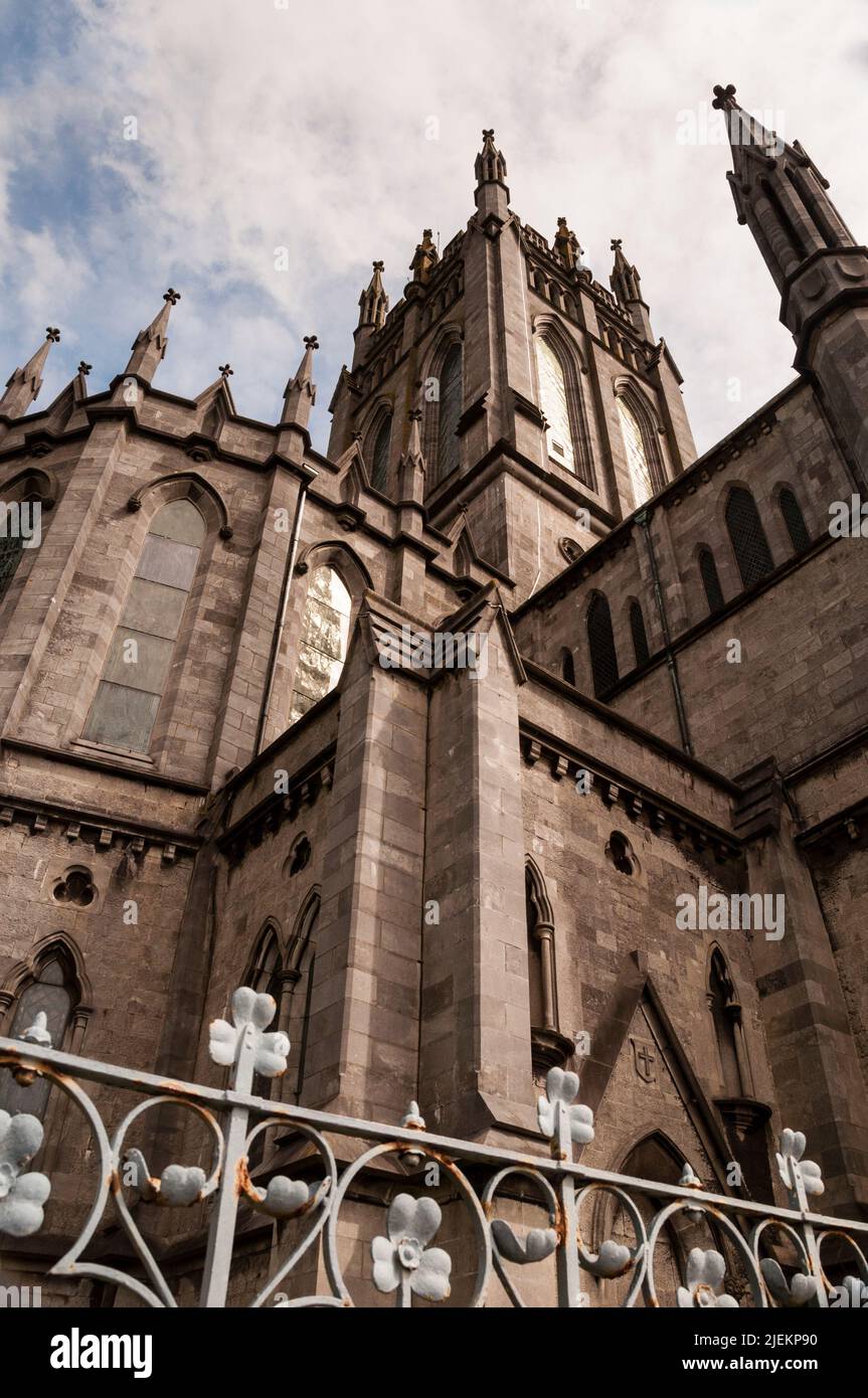 St. Mary's Cathedral ist ein frühenglischer gotischer Stil mit Triffoilfenstern und spitzen Bögen in Kilkenny, Irland. Stockfoto