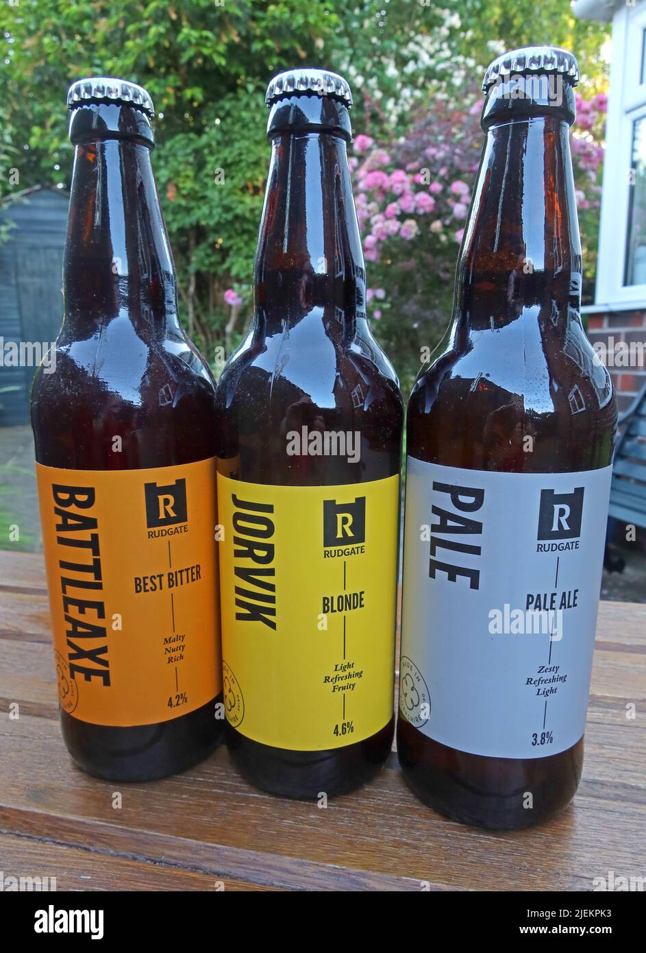Rudgate Brewery, Battleaxe Jorvik Pale Craft Ale Fasses, York, Yorkshire, England, Großbritannien, Y01 Stockfoto