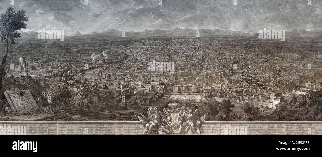 Luftaufnahme von Rom, 1765 Stockfoto