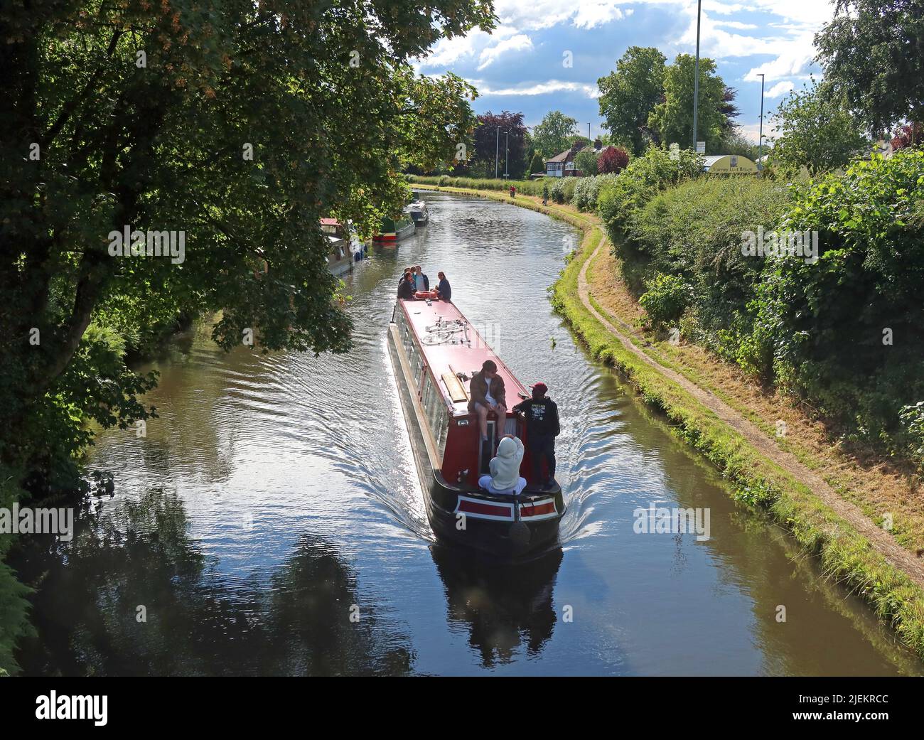 Bridgewater Canal an der Stanny Lunt Bridge, Grappenhall, South Warrington, Cheshire, England, UK, WA4 2YG Stockfoto