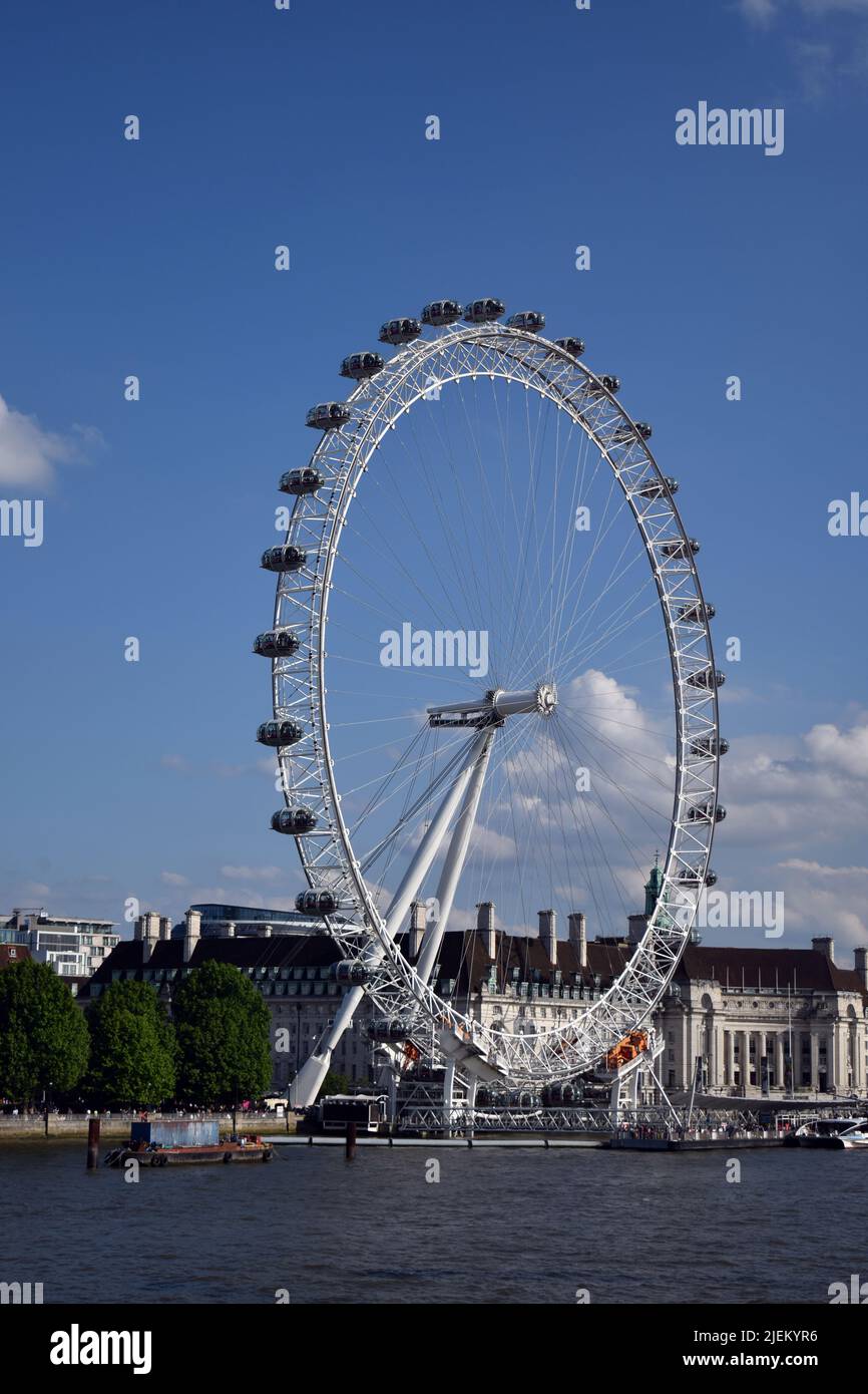 Das London Eye Riesenrad Stockfoto