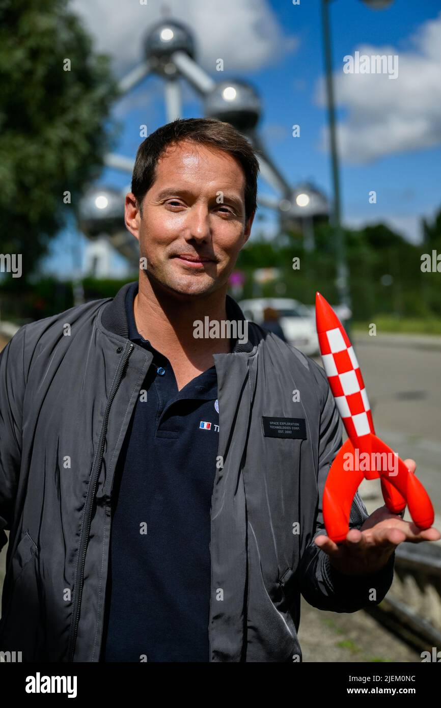 Astronaut Thomas Pesquet posiert für den Fotografen bei einem Treffen mit dem französischen Astronauten Pesquet im Vorfeld der ESA-Ministerkonferenz, die Ende November, Montag, 27. Juni 2022, in Brüssel, in Paris stattfinden wird. BELGA FOTO LAURIE DIEFFEMBACQ Stockfoto