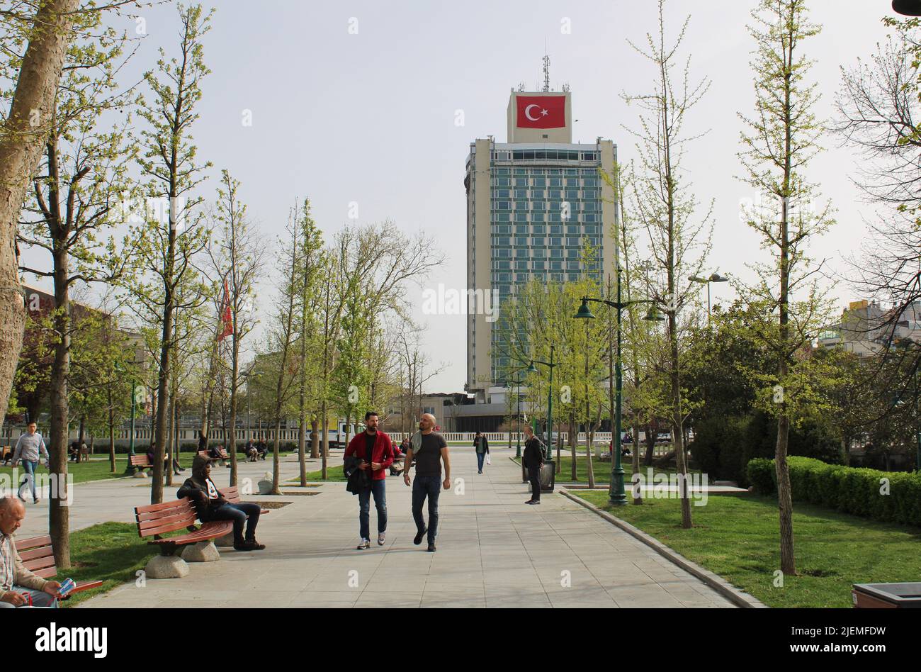 Istanbul, Türkei: Der Gezi-Park auf dem Taksim-Platz. Europa. Stockfoto