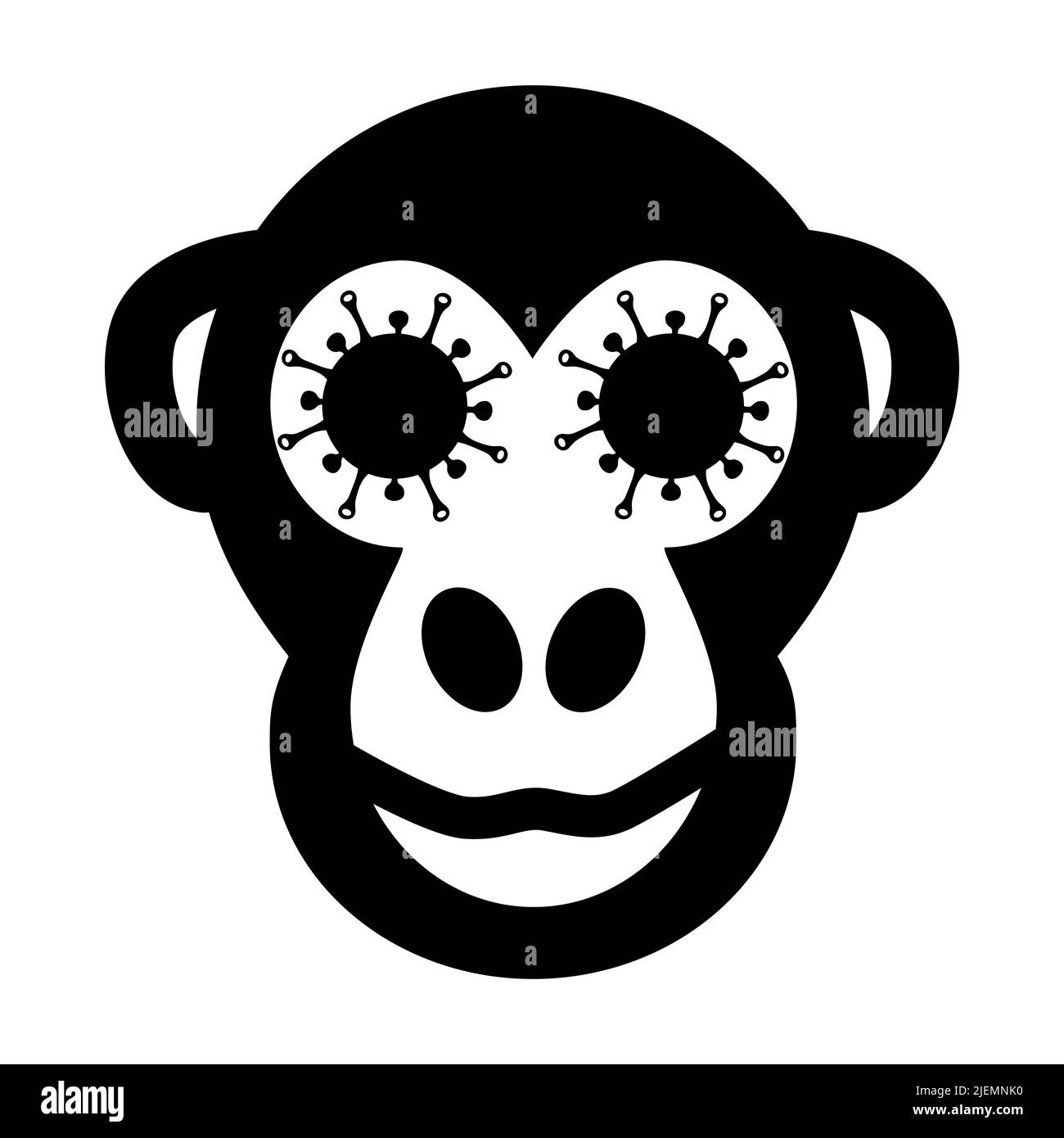 Symbol für den Ausbruch des Monkeypox-Virus. Gesundheit Affenpocken Notfall. Virale gefährliche Pockeninfektion. Medizinisches Bewusstsein. Stock Vektor