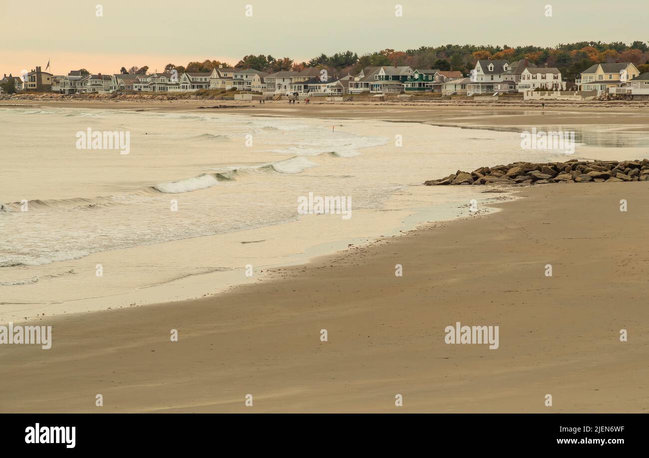 Es ist ein Erholungsgebiet am Atlantischen Ozean nördlich von Hampton Beach. Großer Parkplatz, Sandstrand, neues Badehaus und Ausstattung, Picknicks etc. Stockfoto