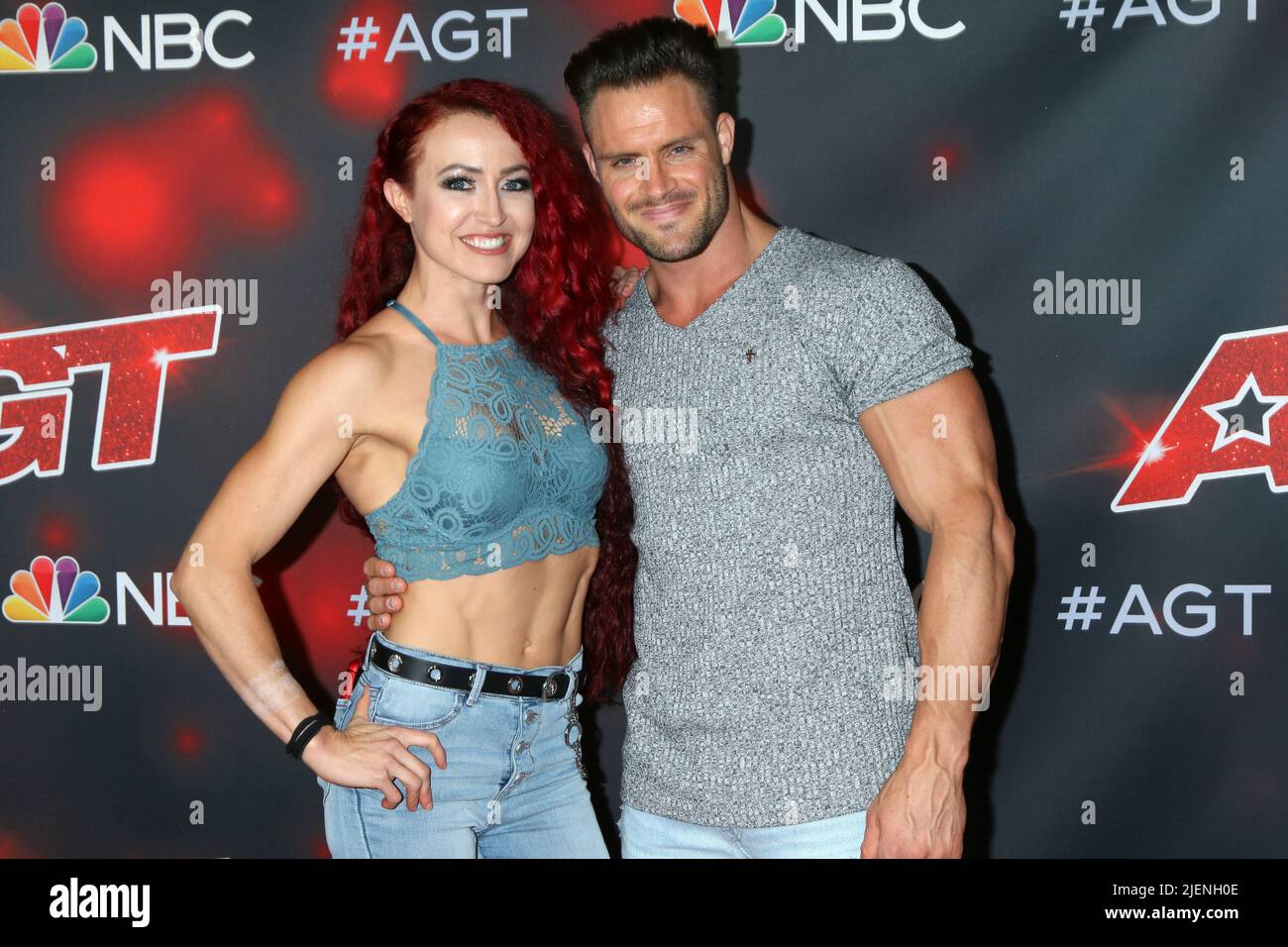 America's Got Talent Live Show Red Carpet im Dolby Theater am 7. September 2021 in Los Angeles, CA mit: Mary Wolfe-Nelse, Tyce Nielsen, Duo Transcend wo: Los Angeles, California, USA Wann: 08 Sep 2021 Credit: Nicky Nelson/WENN.com Stockfoto