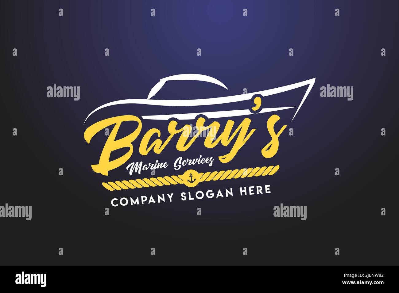 Barry’s Marine Services, Mechanic Repair Service Logo-Vorlage und Wartung Stock Vektor