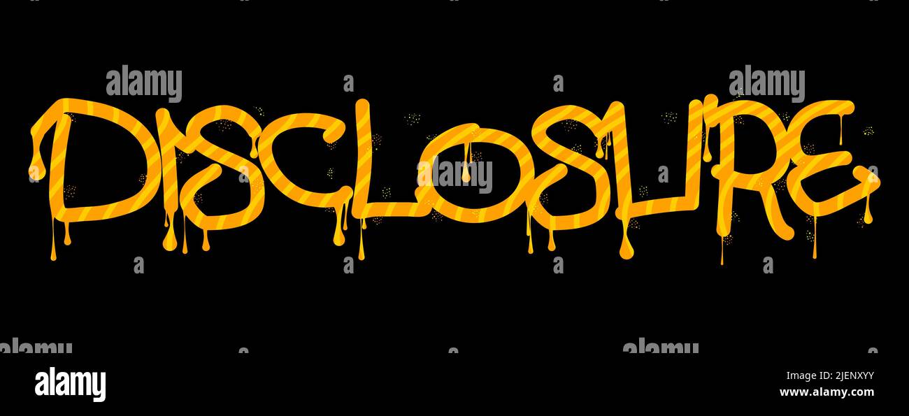 Offenlegung Graffiti-Tag. Abstrakte moderne Straßenkunst Dekoration in städtischer Malerei Stil durchgeführt. Stock Vektor