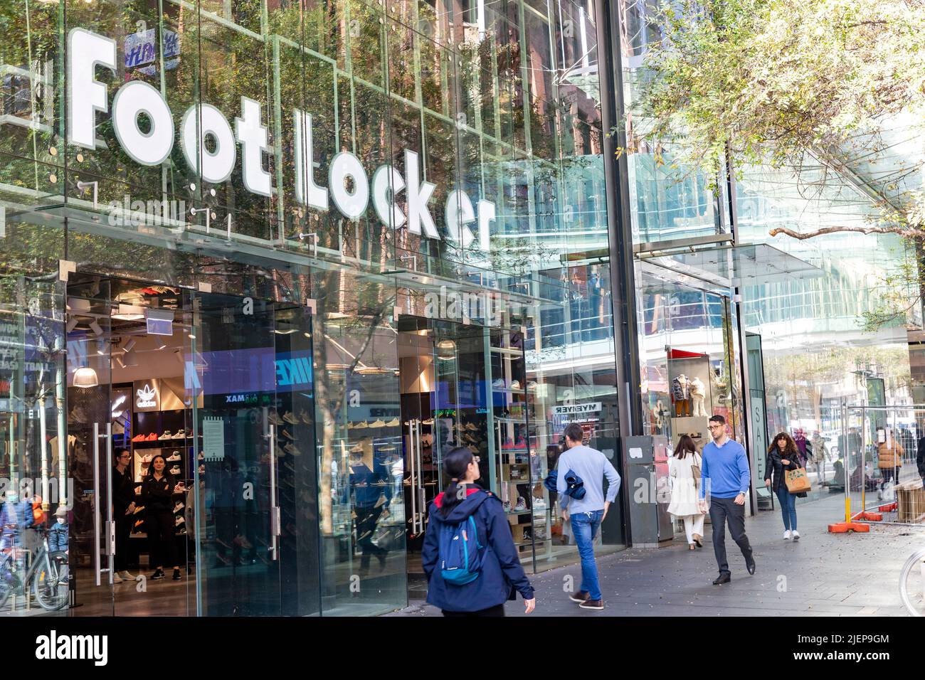 FootLocker-Geschäft in der Pitt Street, Stadtzentrum von Sydney, Australien Stockfoto