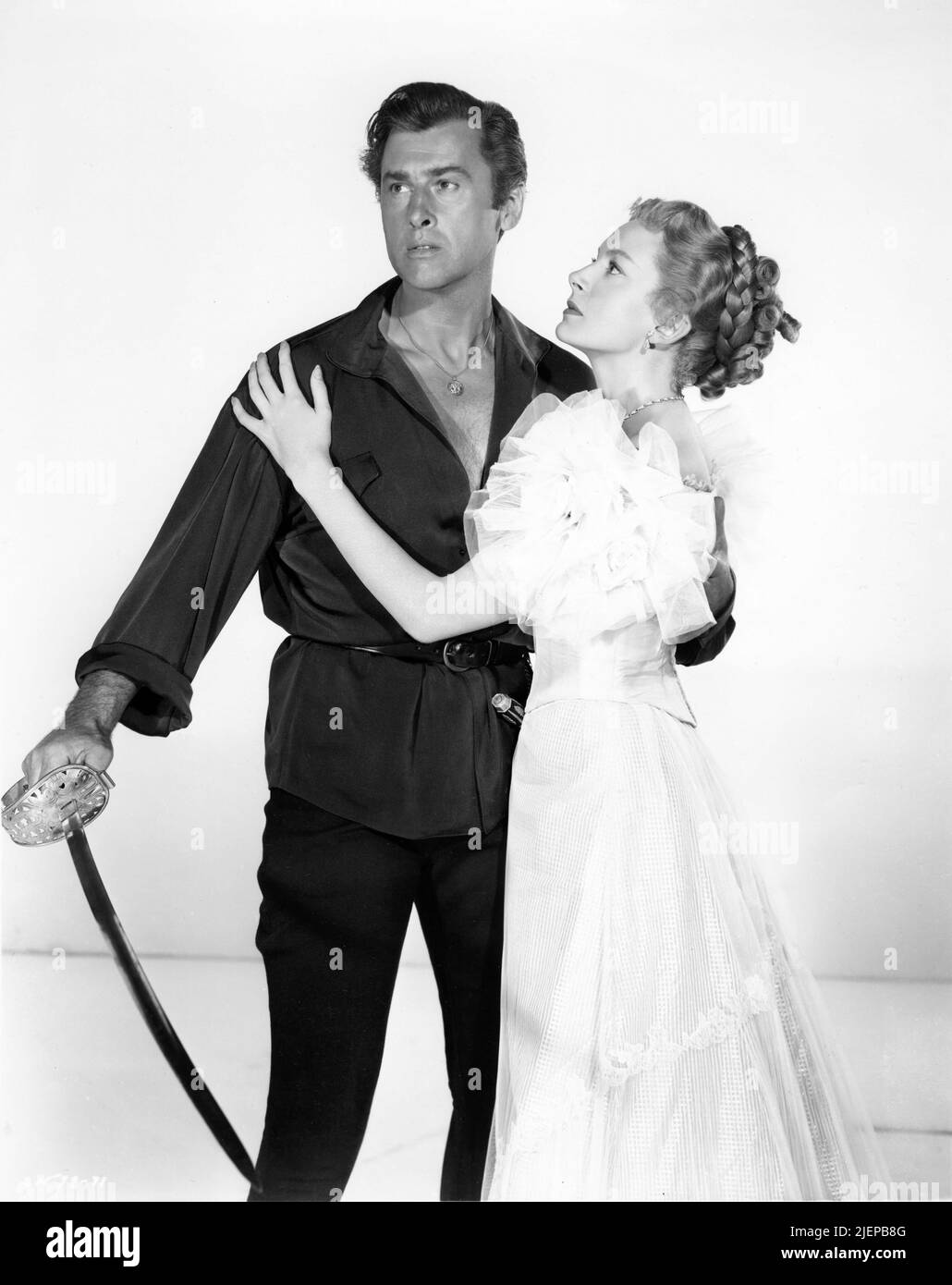 STEWART GRANGER als Rudolf Rassendyll und DEBORAH KERR als Prinzessin ...