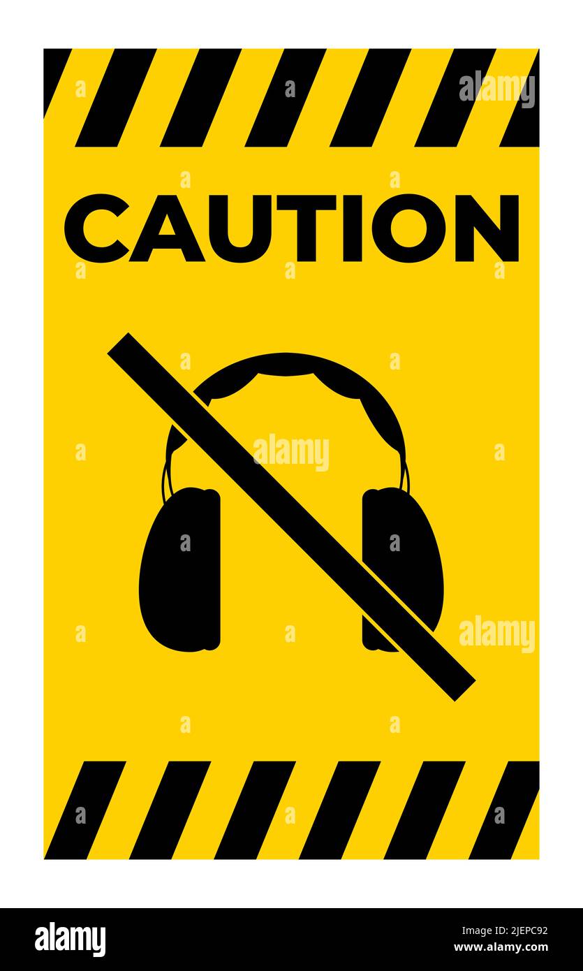 Kein Gehörschutz erforderlich, nehmen Sie die Kopfhörer heraus Stock Vektor