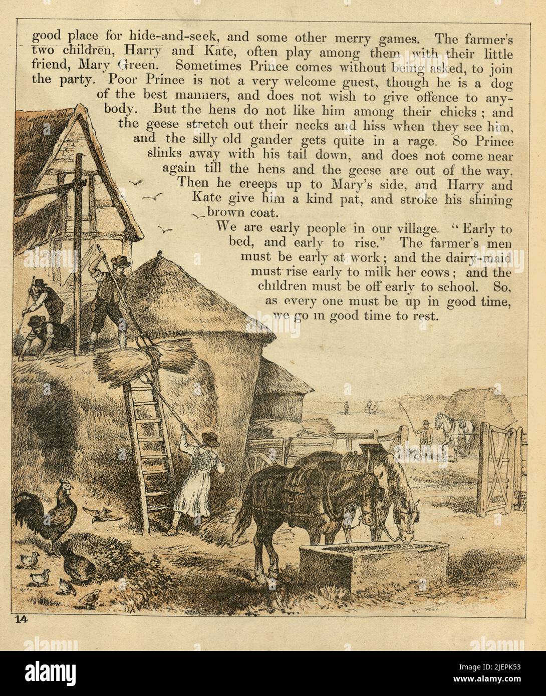 Viktorianische Landarbeiter Gebäude Heuhaufen, Landwirtschaft Landwirtschaft 19. Jahrhundert Stockfoto