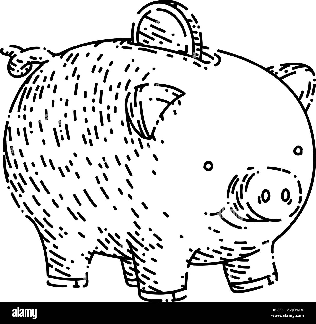 Von Hand gezeichneter Vektor mit Sparschwein-Skizze Stock Vektor