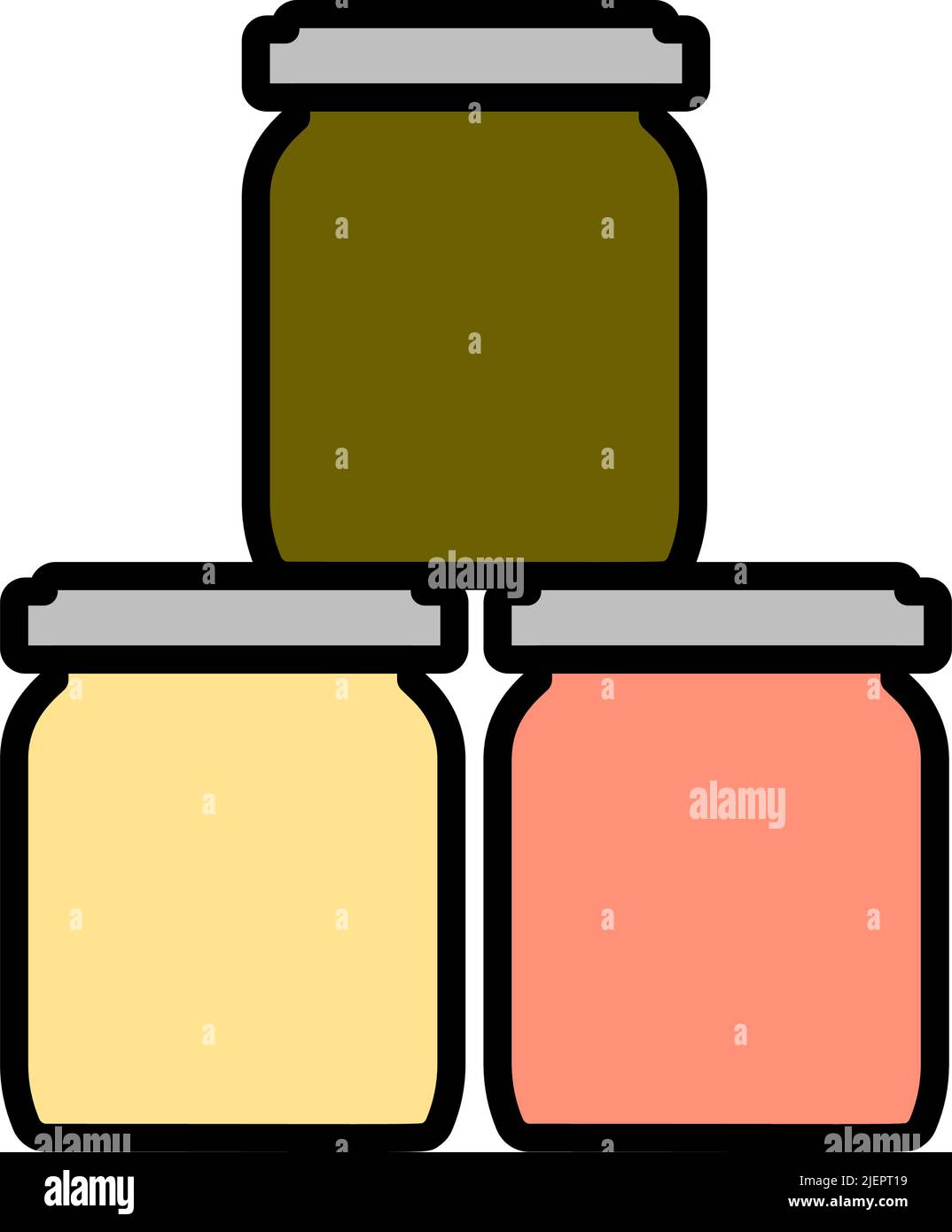 Symbol Für Kleine Glasgläser. Editierbare Fett Formatigte Kontur Mit Farbfüllungsdesign. Vektorgrafik. Stock Vektor