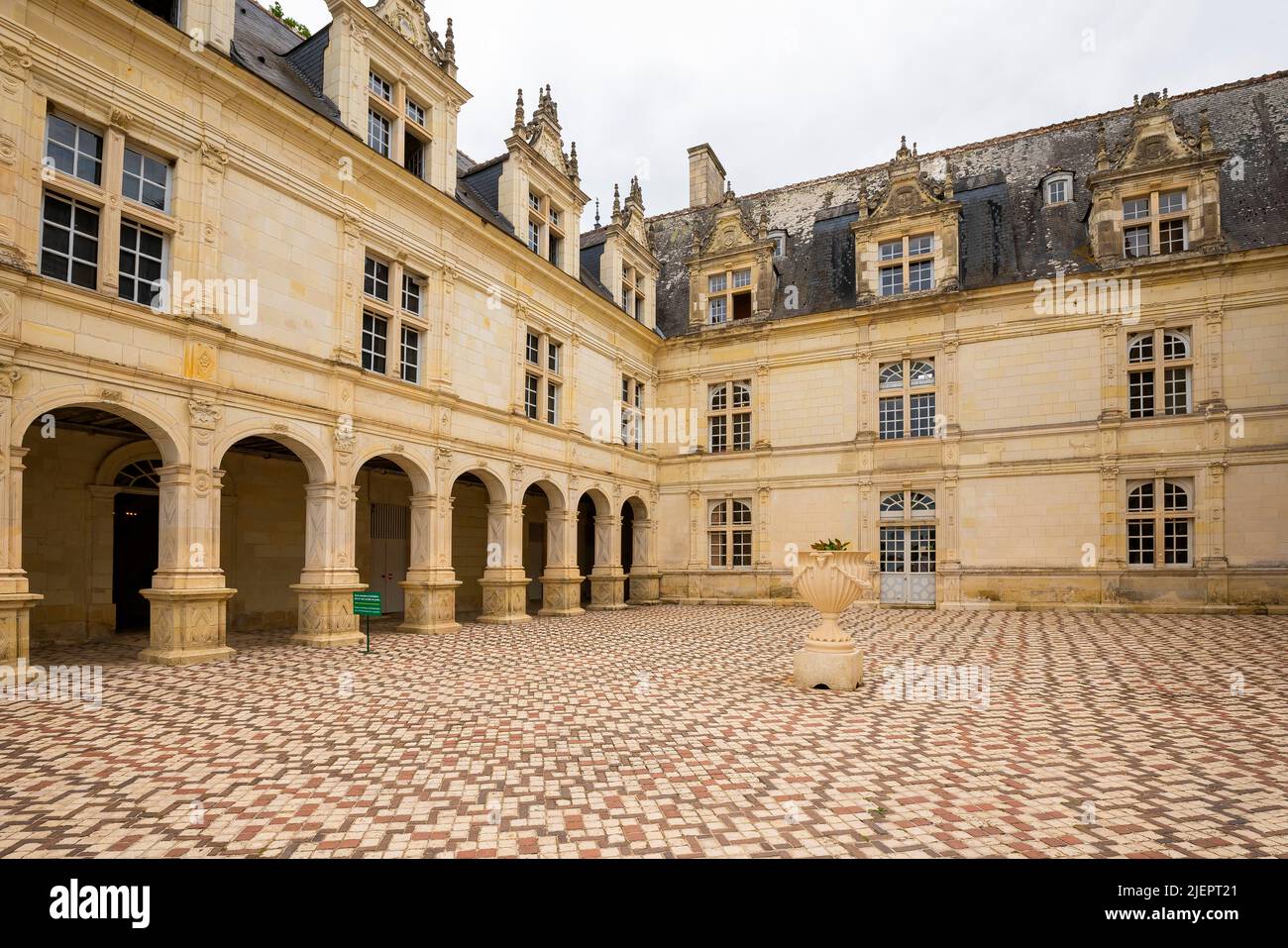 Das Château de Villandry ist eine wunderschöne Landresidenz in Villandry, im Département Indre-et-Loire in Frankreich. Der berühmte Renaissance-gar Stockfoto