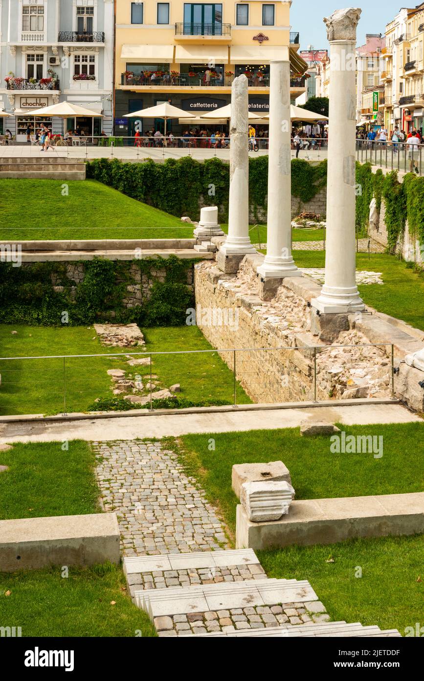 Das Alte Forum Agora von Philippopolis in Plovdiv, Bulgarien, Osteuropa, Balkan, EU Stockfoto