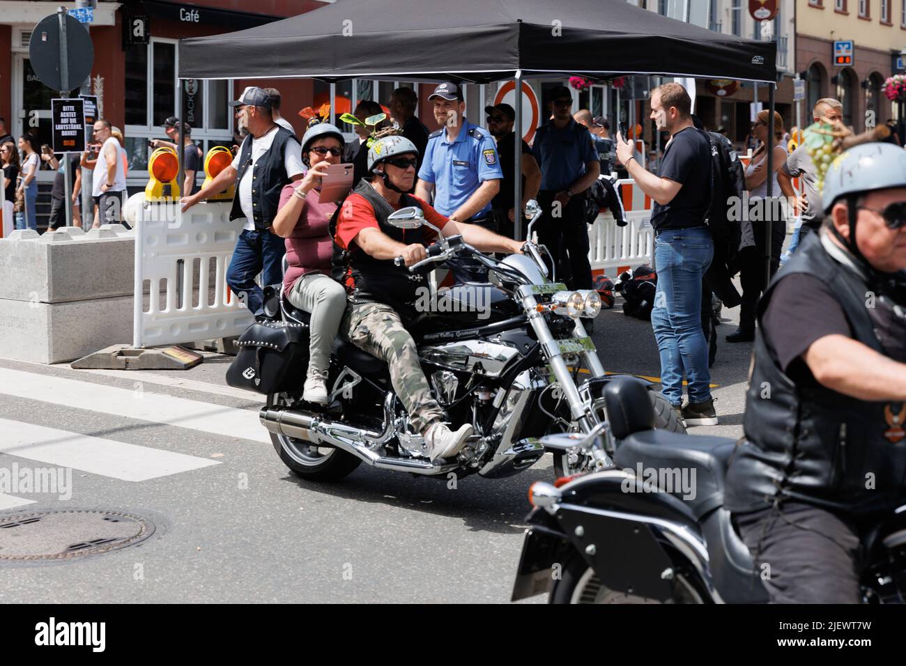 Magic Bikes Rüdesheim, eine der größten Harley Davidson Events Europas im Weltkulturerbe Rheintal. Harley & Vintage Bike Rallye, Deutschland Stockfoto