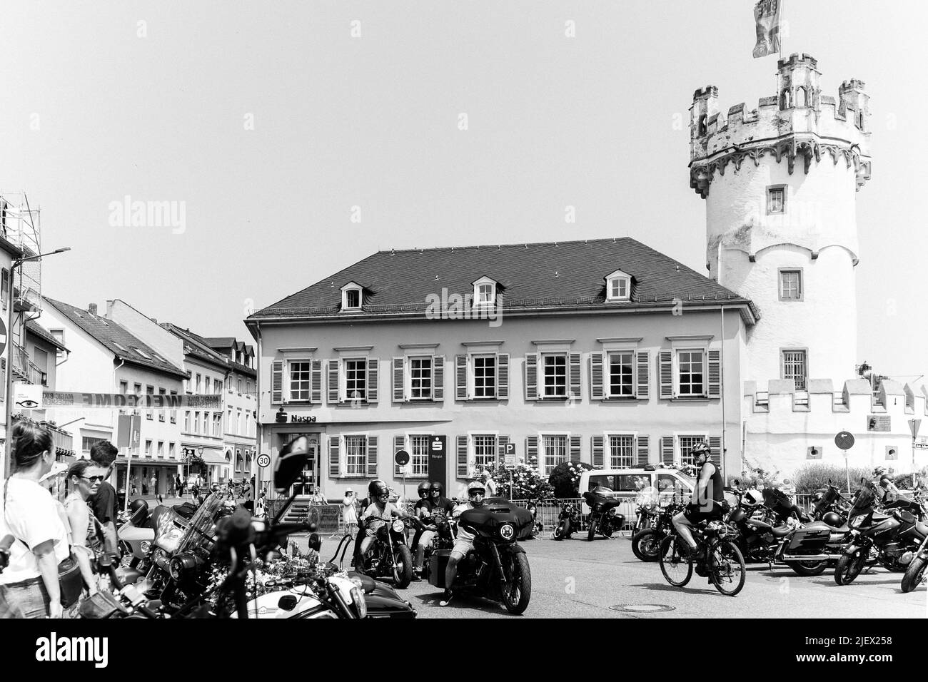 Magic Bikes Rüdesheim, eine der größten Harley Davidson Events Europas im Weltkulturerbe Rheintal. Harley & Vintage Bike Rallye, Deutschland Stockfoto