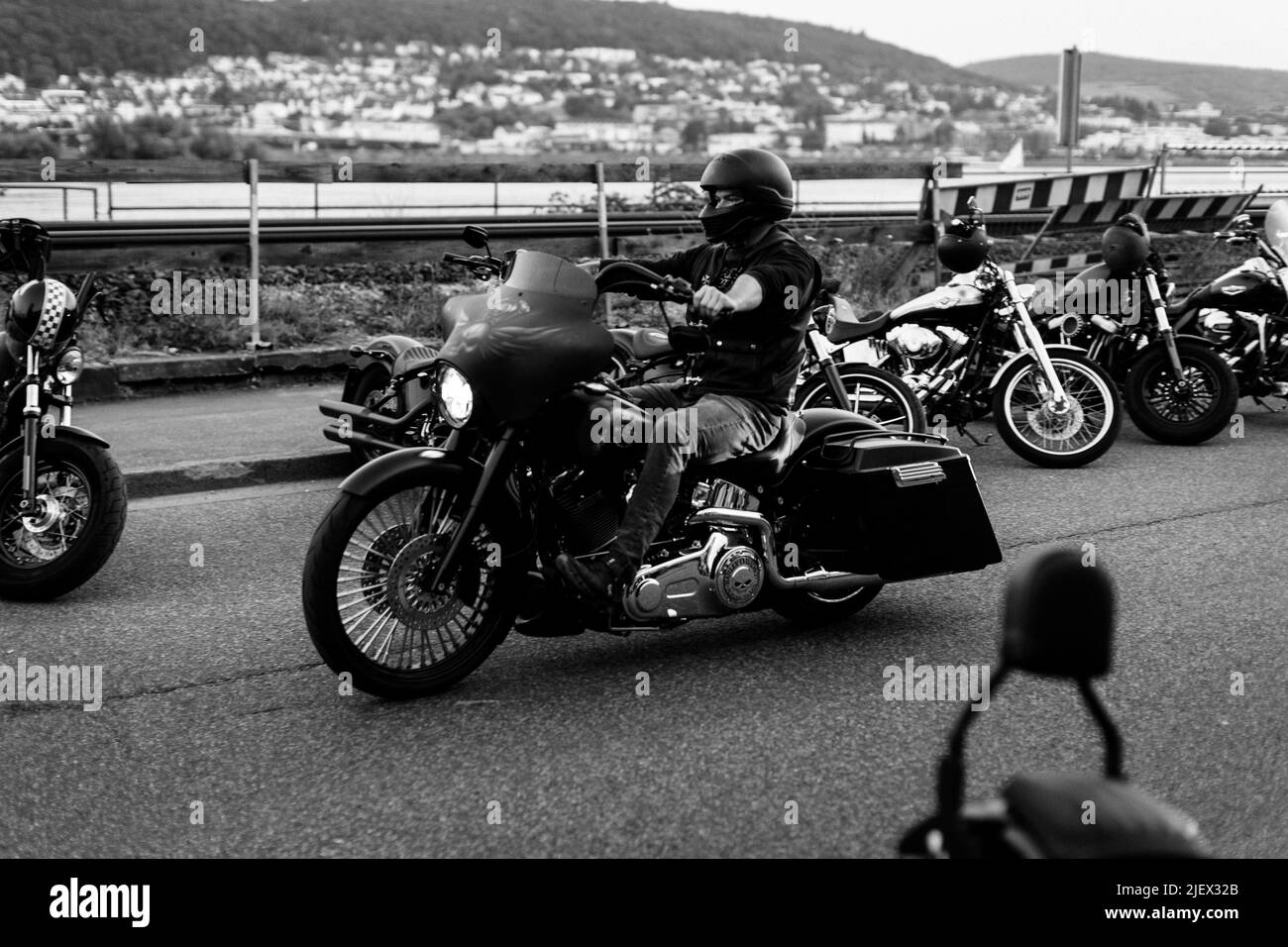 Magic Bikes Rüdesheim, eine der größten Harley Davidson Events Europas im Weltkulturerbe Rheintal. Harley & Vintage Bike Rallye, Deutschland Stockfoto