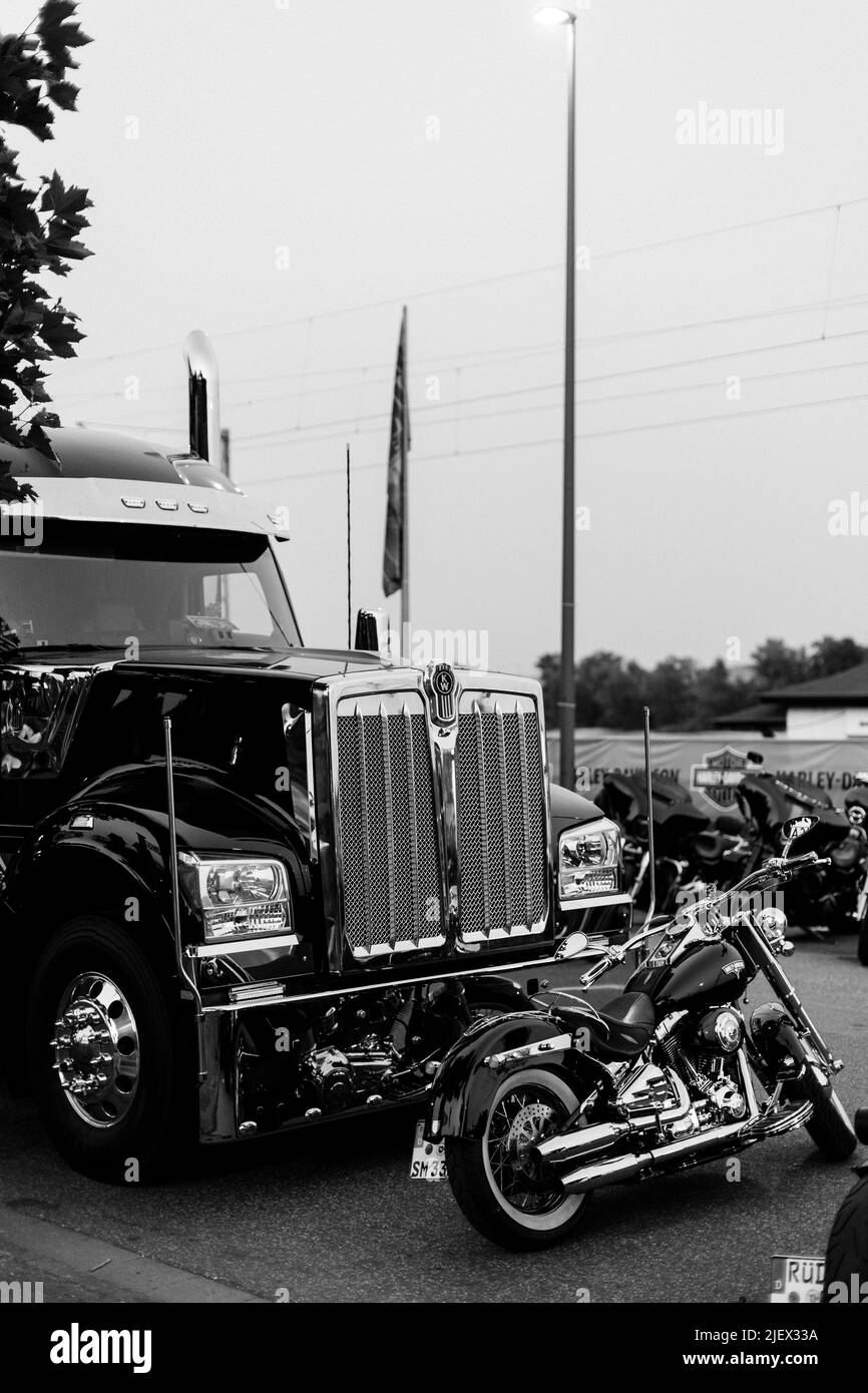 Magic Bikes Rüdesheim, eine der größten Harley Davidson Events Europas im Weltkulturerbe Rheintal. Harley & Vintage Bike Rallye, Deutschland Stockfoto