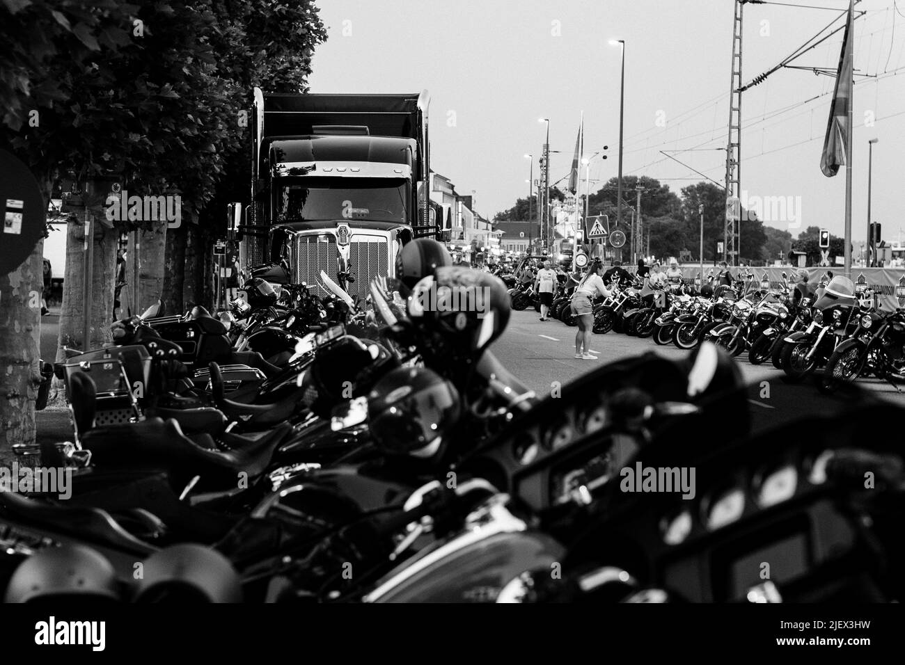 Magic Bikes Rüdesheim, eine der größten Harley Davidson Events Europas im Weltkulturerbe Rheintal. Harley & Vintage Bike Rallye, Deutschland Stockfoto