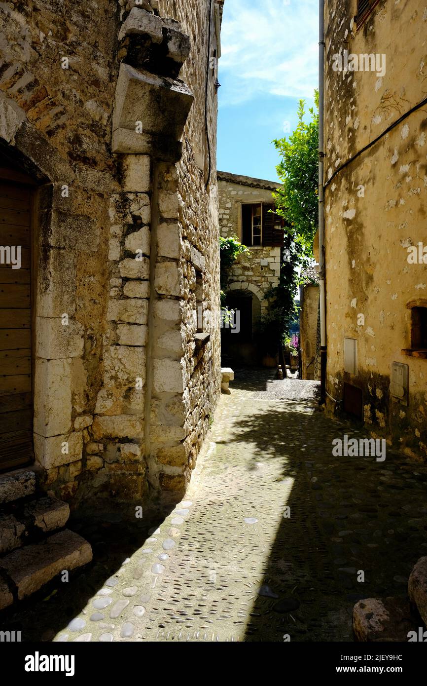 St-Paul de-Vence in der Provence-Alpes-Cote d'Azur Südfrankreich eine historische Stadt von künstlerischer Bedeutung, historische mittelalterliche Stadt. Stockfoto