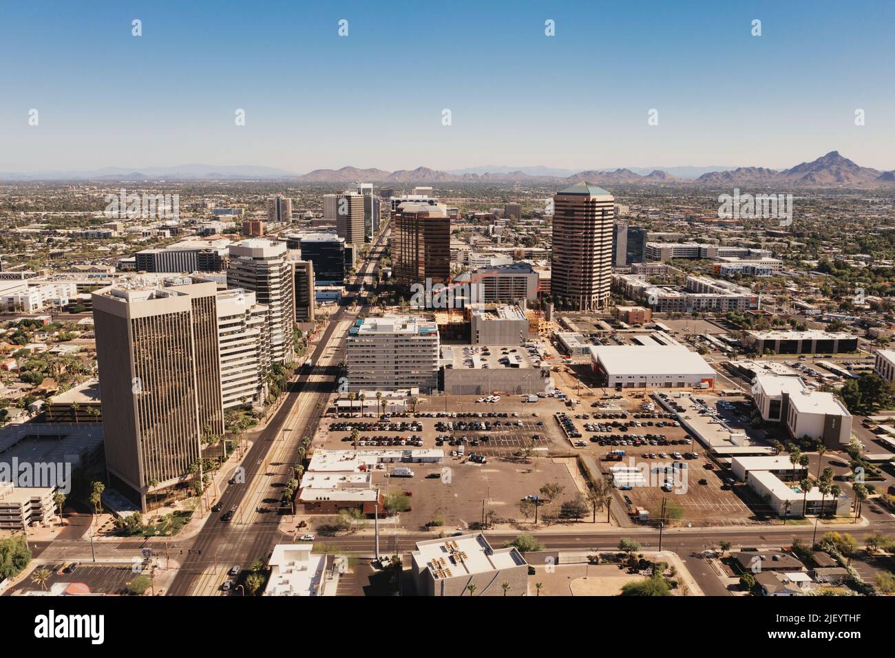 Luftaufnahme der Stadt Phoenix, Arizona Stockfoto