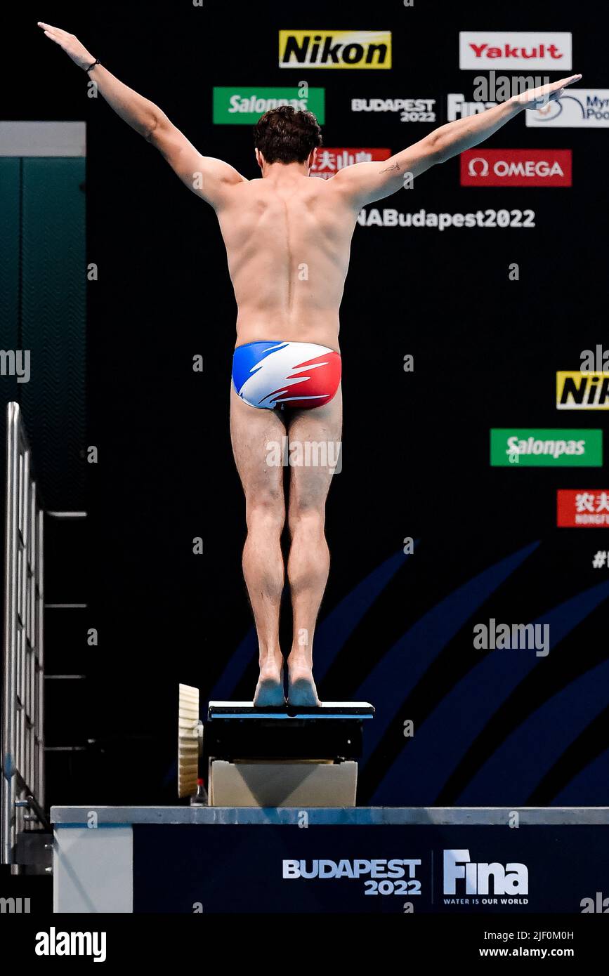 Budapest, Ungarn. 27.. Juni 2022. BOUYER Jules FRA3m Sprungbrett Männer Vorläufiges Tauchen FINA 19. World Championships Budapest 2022 Budapest, Duna Arena 27/06/22 Foto Andrea Staccioli/Deepbluemedia/Insidefoto Kredit: Insidefoto srl/Alamy Live News Stockfoto