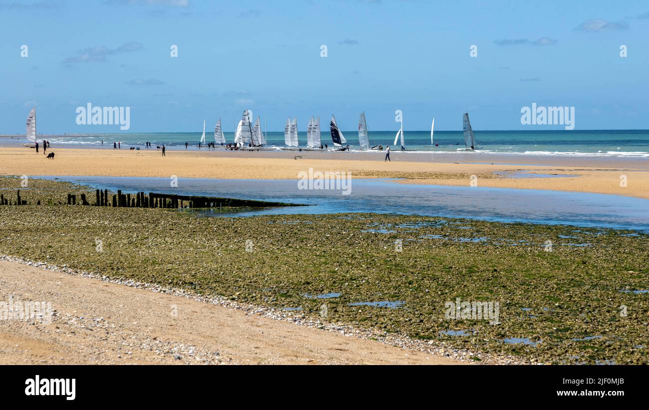 Juno Beach, Ort der alliierten D-Day Landungen im Zweiten Weltkrieg Stockfoto