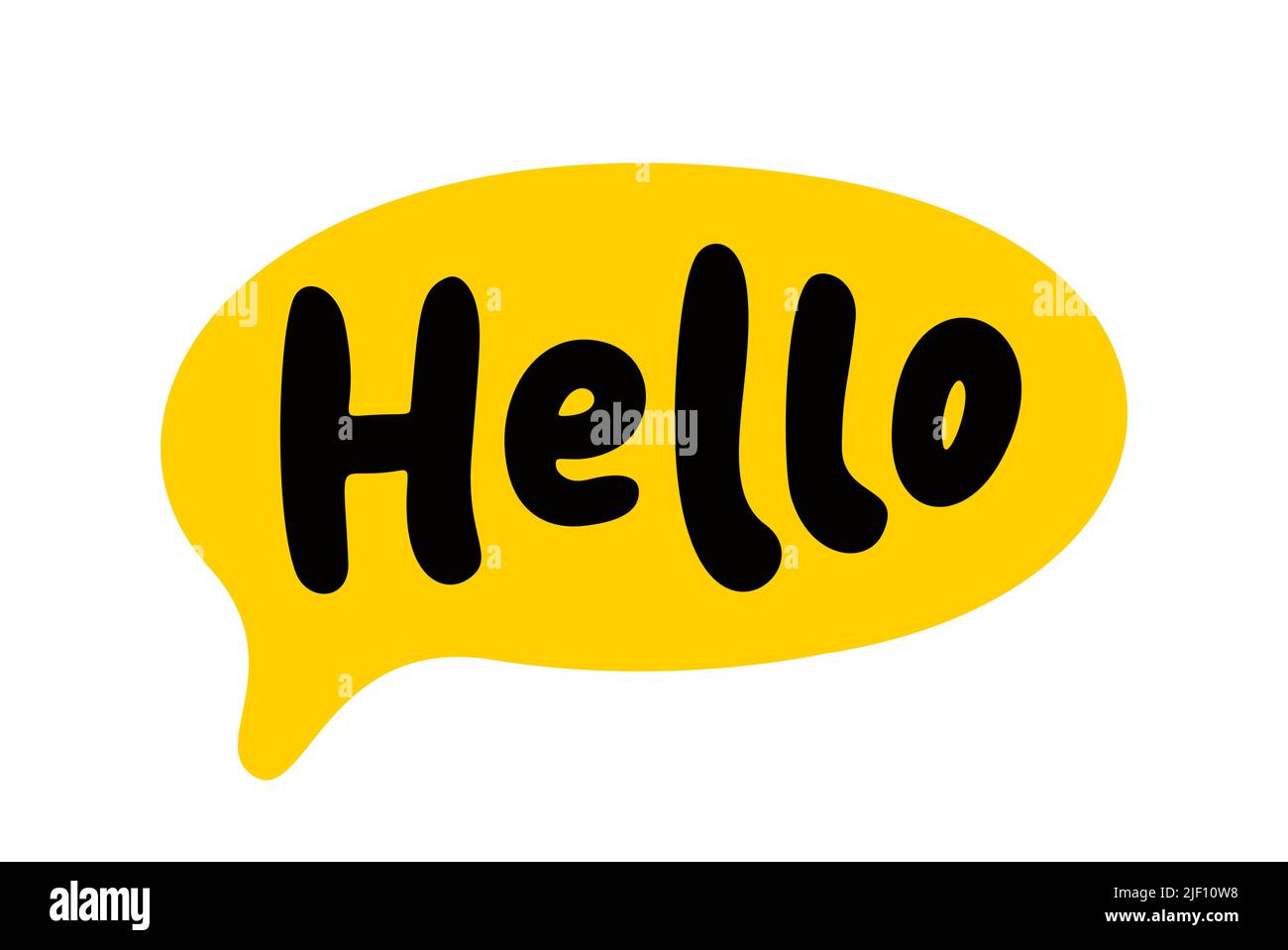 Hallo Sprechblase. Hallo Text. Handgezeichnetes Zitat. Hi-Icon-Beschriftung. Doodle-Phrase. Vektorgrafik Stock Vektor