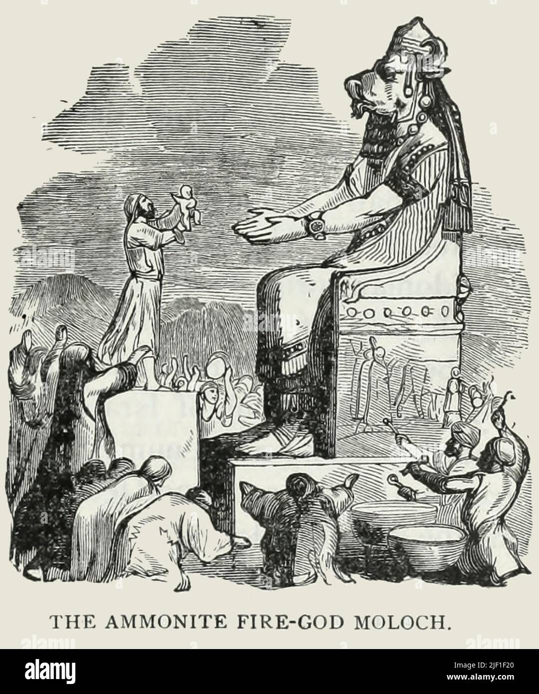 Der Ammonitische Feuergott Moloch Stockfoto